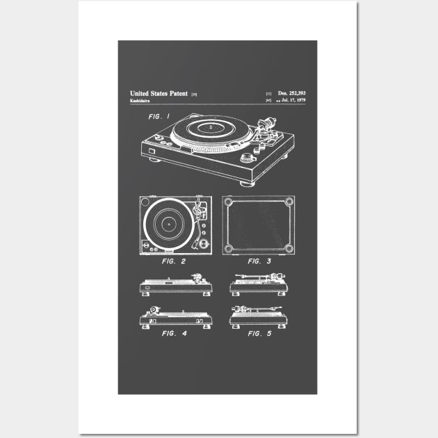 Vinyl Record Player Patent - Music Lover Bedroom Art - Antique Wall Art by patentpress